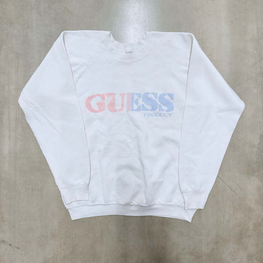 Vintage 80s Guess Product White Crewneck Sweatshirt XL